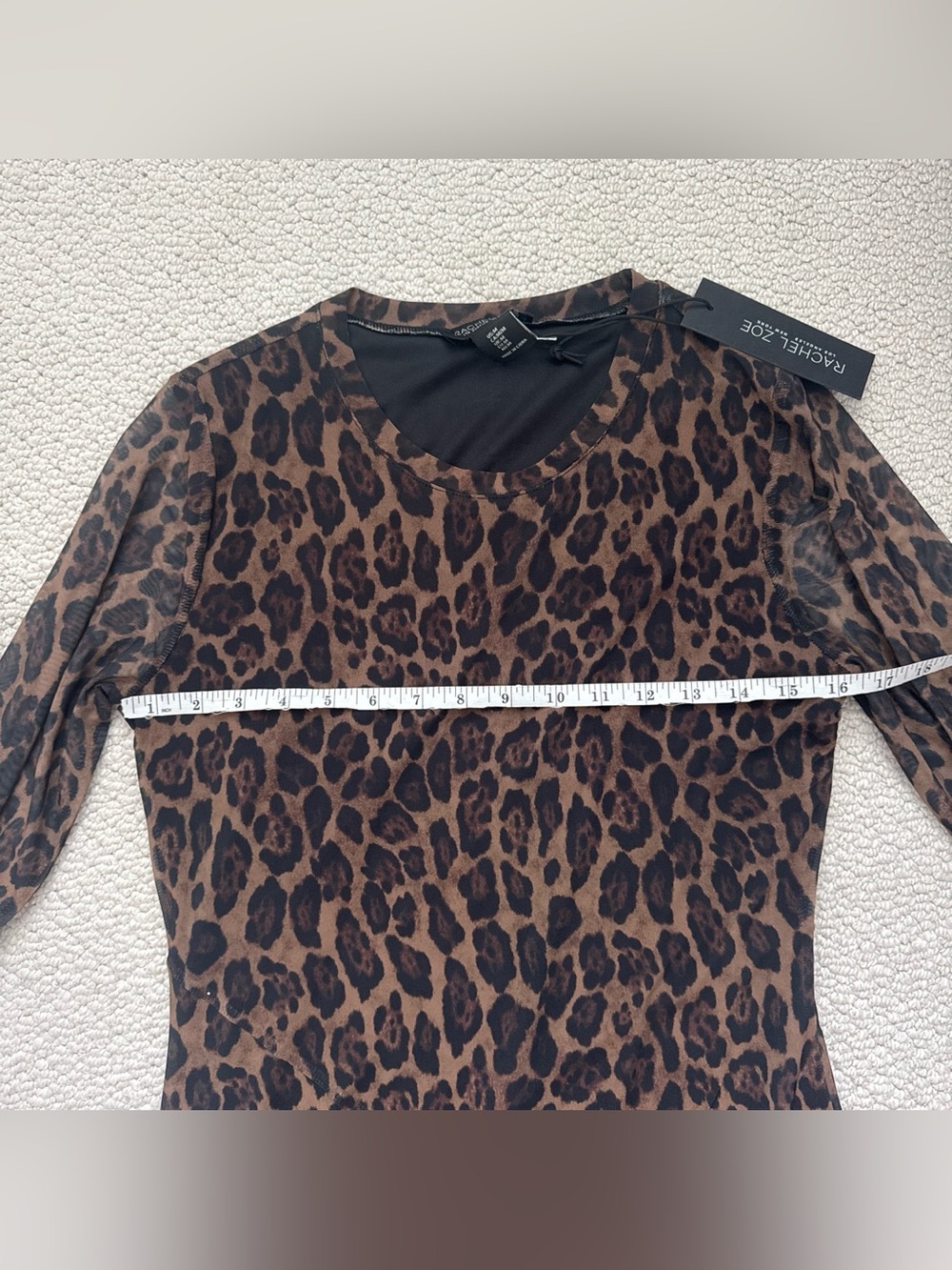 NWT Long Sleeve Brown Leopard Print Maxi Dress - Picture 4 of 6